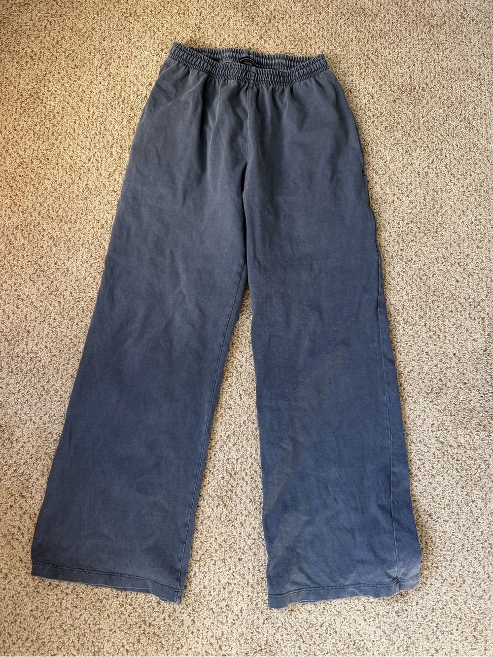 Brandy Melville Cotton Wide Leg Pants Blue
